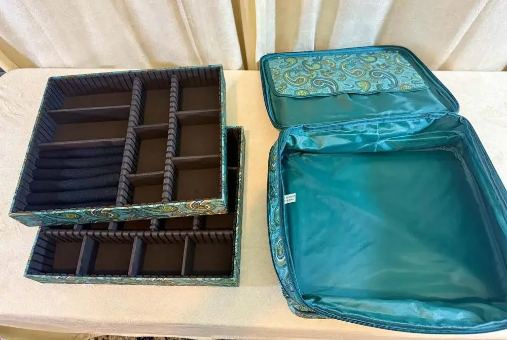 Joy Mangano The Jewel Kit Duo Two-Tier Travel Jewelry Organizer in Paisley